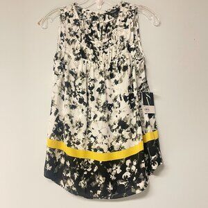 Simply Vera Vera Wang NWT Womens XS Dressy Sleeveless Blouse Sheer Floral Print